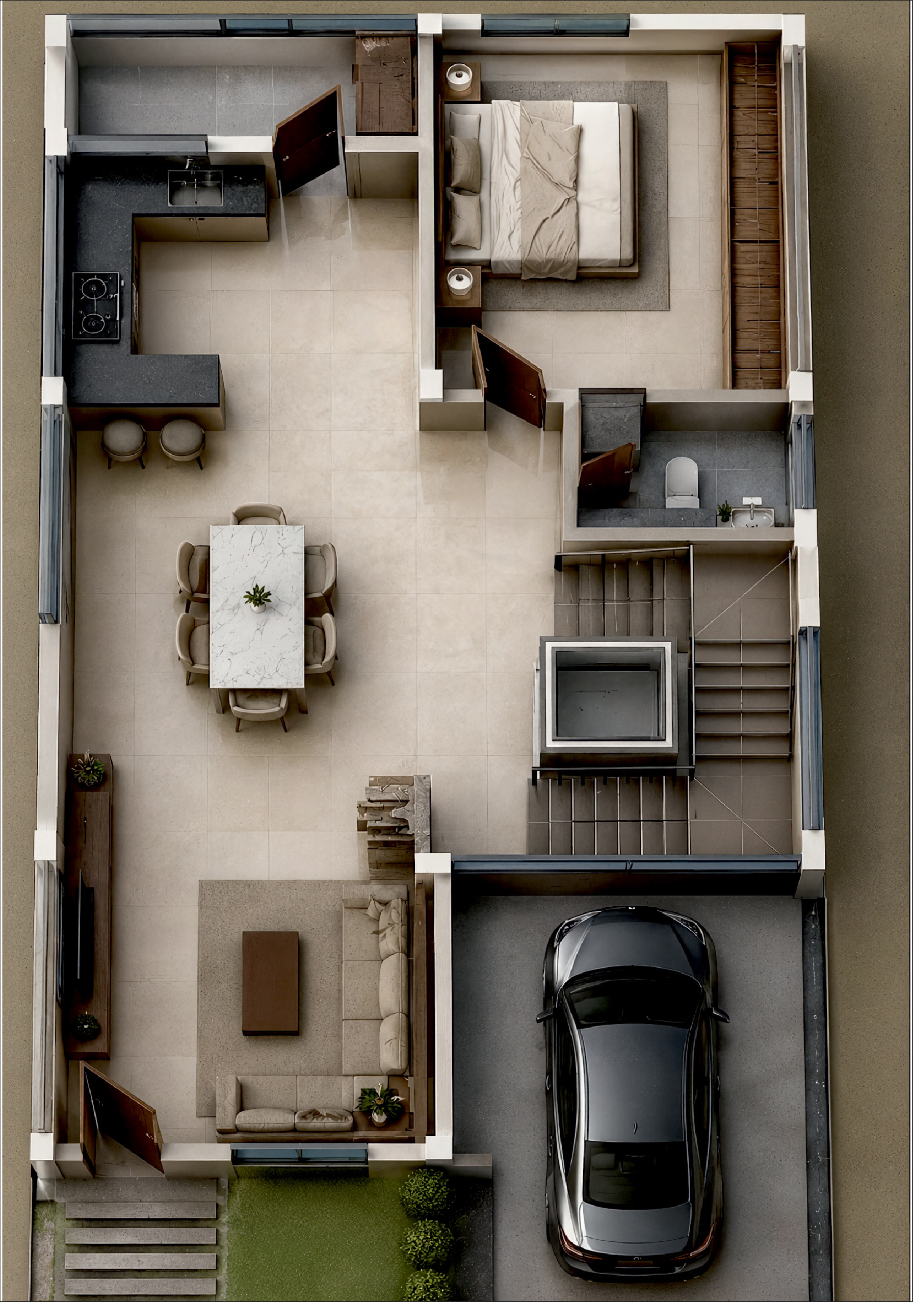 Ground Floor plan of the North Facing villa at Prathika Hill Side Harmony