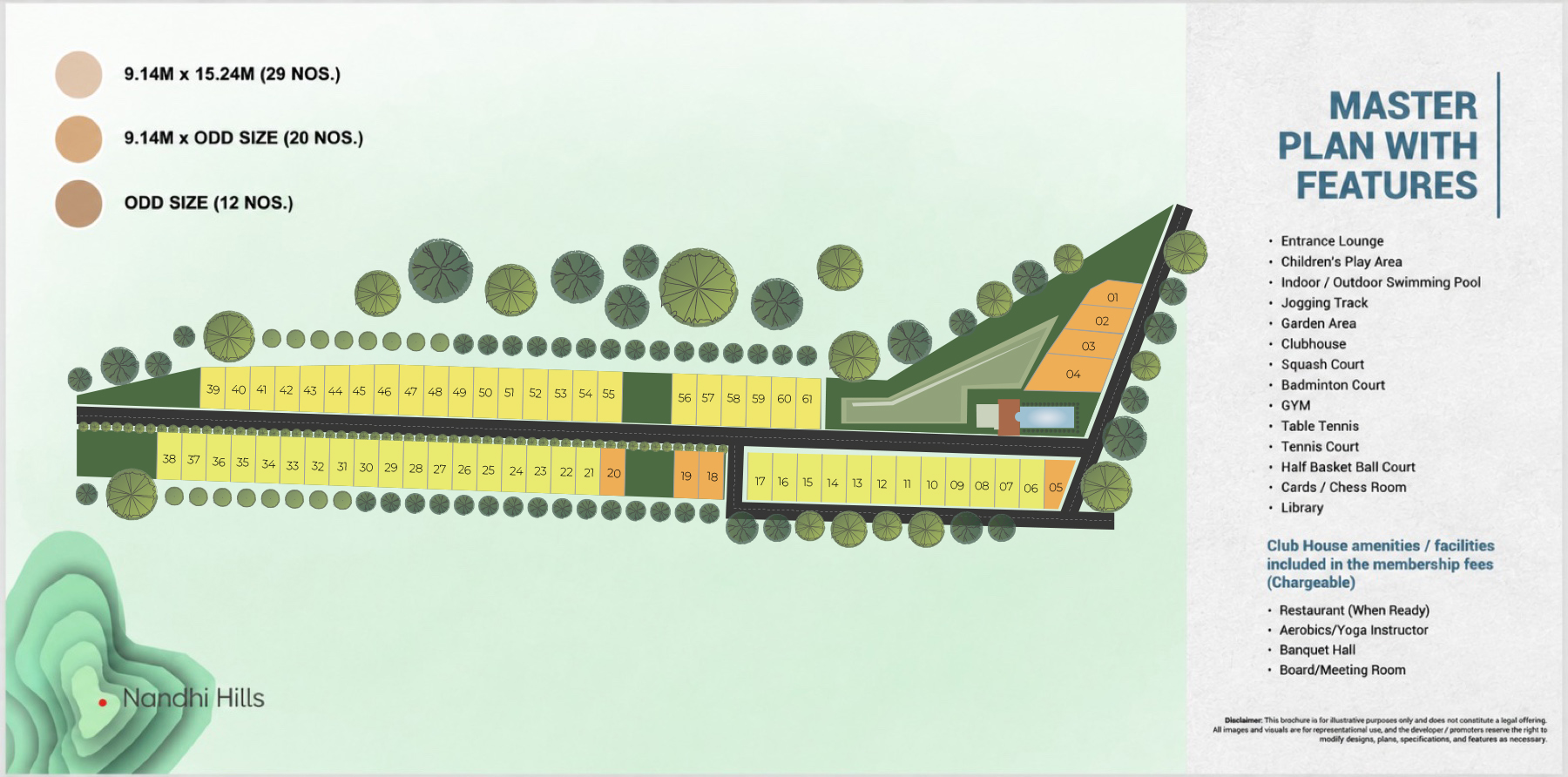 Master plan layout of Prathika Hill Side Harmony showing plotted villa clusters